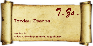 Torday Zsanna névjegykártya